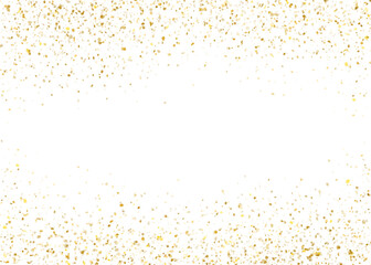 Golden confetti frame, luxury gold glitter background, festive sparkle border for celebration, wedding, party and elegant design	
