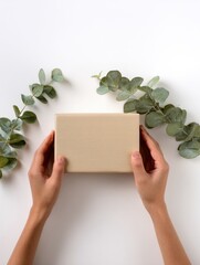 Elegant gift wrapping with eucalyptus leaves for special occasions