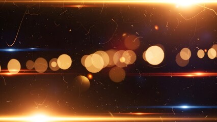 Dynamic abstract background with warm lens flares and vintage bokeh light effect