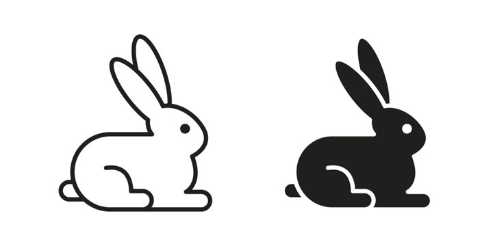 Rabbit icon in filled, thin line, stroke style for website and apps