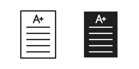 Report card icon in filled, thin line, stroke style for website and apps