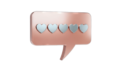3D Speech Bubble with Hearts: Feedback and Social Media Concept
