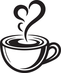 Elegant Swirl Steam Coffee Cup Icon