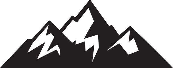 Minimal Mountain Peak Silhouette Vector Icon