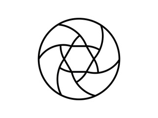 Abstract Geometric Circular Design with Intersecting Lines.