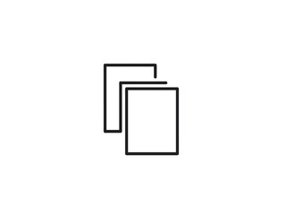 Simple Line Art Icon Representing Multiple Documents.