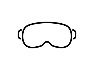 Simple Outline Icon of Virtual Reality Headset Device.