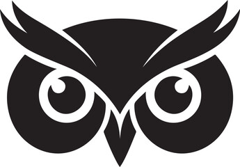 Minimal Bold Owl Face Silhouette Logo