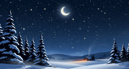 Naklejka premium winter landscape with trees