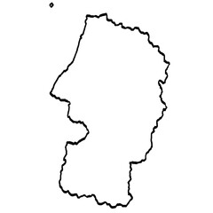 山形県地図 筆タッチ 和風 東北 東日本 / A brushstroke map of Yamagata Prefecture