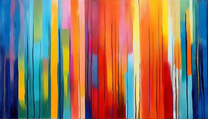 textured abstract painting with vertical stripes in vibrant colors