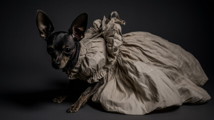 Fashion Pet Portrait with Dramatic Lighting
