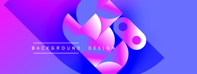 Abstract vibrant design. Purple, blue gradients create flowing shapes. Text reads background design. Modern aesthetic, dynamic composition.