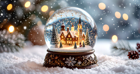 christmas ball in snow