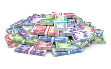 Pile of Ethiopian Birr currency notes