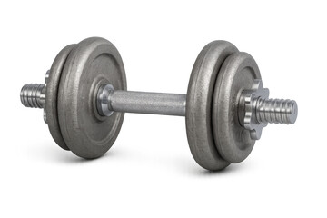 Naklejka premium Adjustable metal dumbbell for strength training and fitness workout, representing power, health, and a strong body, transparent background