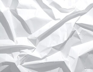 Textura 3D de papel blanco arrugado y h&uacute;medo con sombras suaves