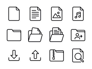 Collection of Document and Folder Icons for Digital Interfaces. © Gilang