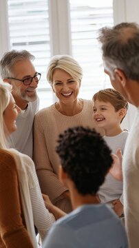 A Joyful Multi-Generational Family Gathering Around the Dinner Table, Filled with Love and Laughter
