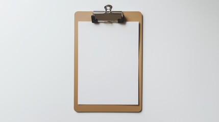 Elegant Mockup of a Blank Sheet on a Clipboard for Notes, Checklists, and Creative Writing Projects