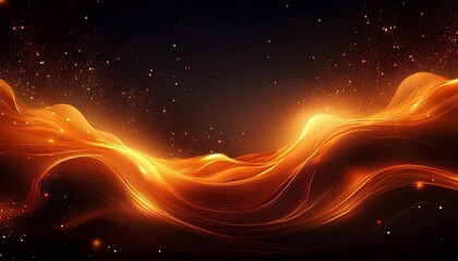 dynamic orange particles form a vibrant glow of gradients