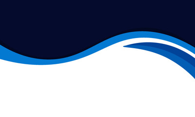 Curved Blue Wave Design With Navy Sweep And White Background For Branding Use