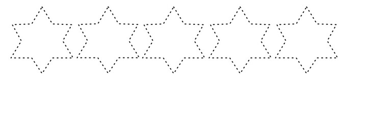 Repeating Star Outline Tracing Pattern
