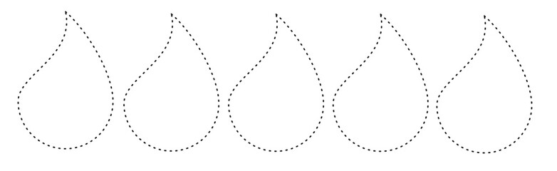 Teardrop Curved Outline Tracing Pattern
