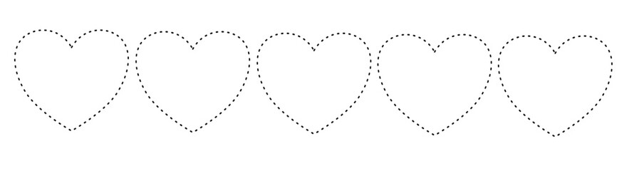 Repeating Heart Shape Line Pattern
