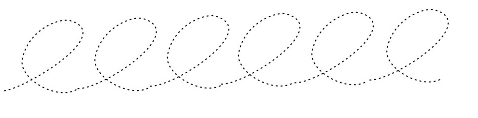 Looping Ribbon Curved Dashed Pattern
