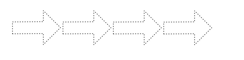 Arrow Direction Dashed Tracing Pattern