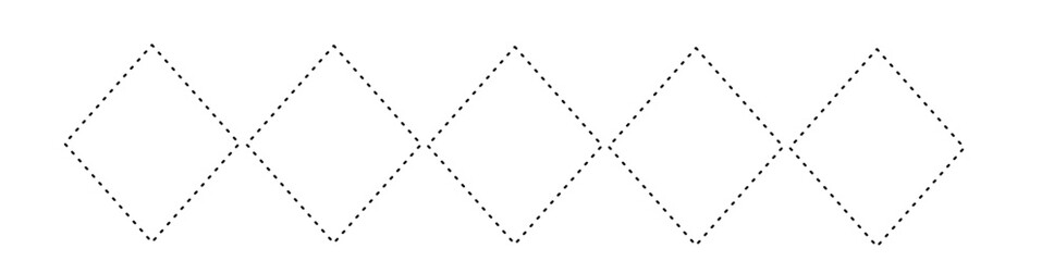 Diamond Geometric Dashed Line Pattern
