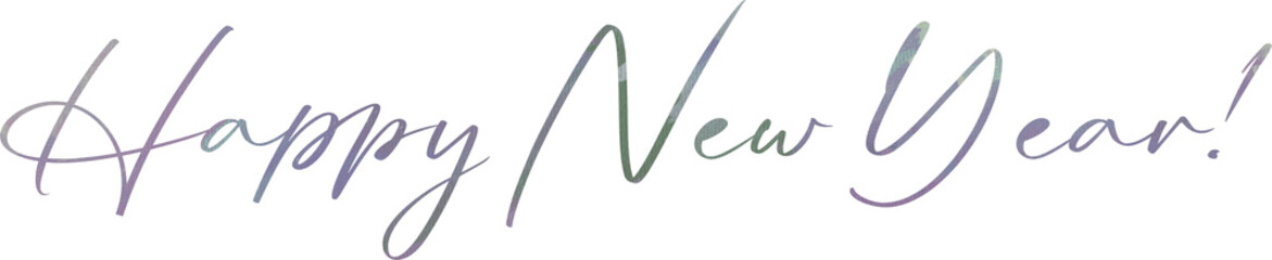 Happy New Year! Text - Message - Transparent Image, Transparent PNG Image w/Textured Green & Purple inside Script Text