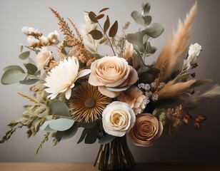 floral bouquet in muted tones