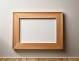 empty wooden frame on light colored floor