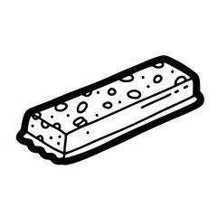 Simple black and white illustration of a rectangular eraser.
