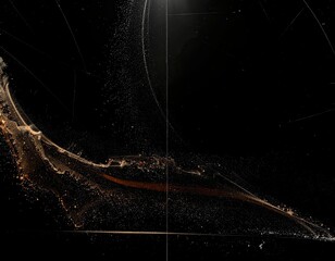 Abstract Black Flowing Hair or Smoke on Dark Background. Generated image