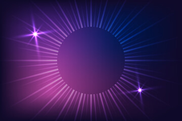 Purple glowing radial background with luminous rays modern gradient light design vector illustration