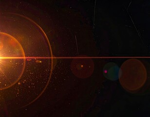 Abstract Red Light Streaks in Dark Space Background. Generated image