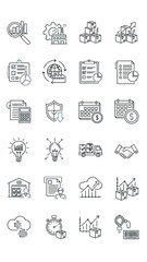 Logistics and Supply Chain Management Icons for Business and Operations