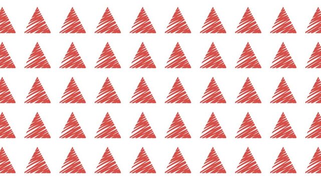 Many textured red triangles create a dynamic pattern on a white background, suitable for modern designs, backgrounds, digital art, and prints.