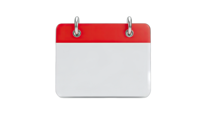 Blank Calendar Page on White Background