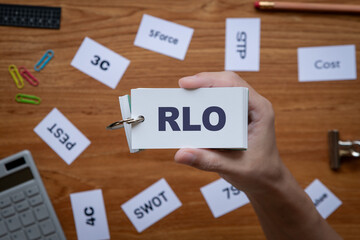 There is word card with the word RLO. It is an abbreviation for Recovery Level Objective as eye-catching image.