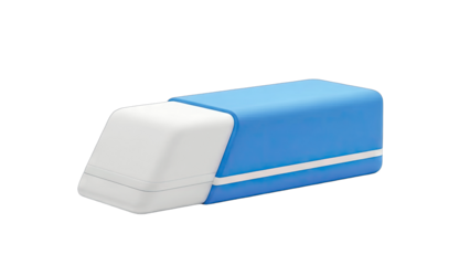 Blue and White Eraser Isolated on White Background