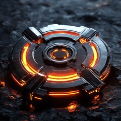 Futuristic Technology Core with Glowing Energy Ring