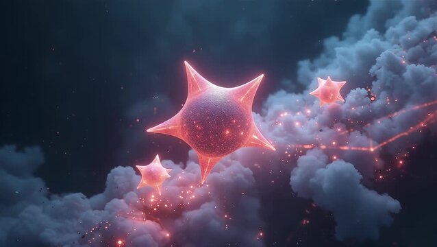 Abstract Cosmic Particles in a Nebula: Ethereal Light and Textures