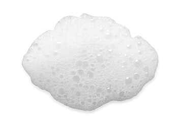 White soap foam and bubbles on transparent background representing cleanliness and hygiene concept