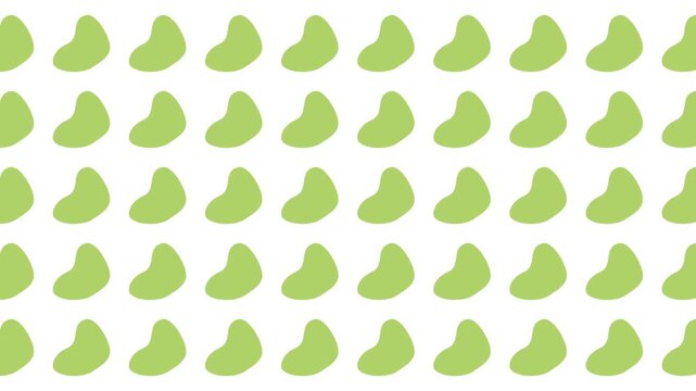 Many light green kidneyshaped objects are arranged in even rows and columns. Ideal for botanical or organicthemed backgrounds.