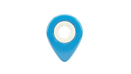 Blue Location Pin Icon on White Background