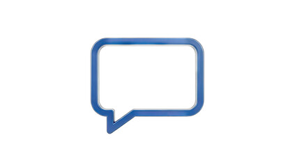 Naklejka premium Blue Speech Bubble Icon on White Background